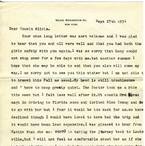 Letter from Florence Audubon