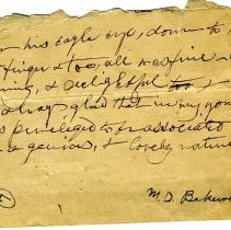 Letter from M. D. Bakewell