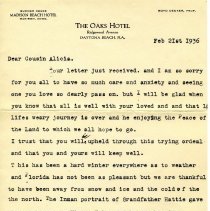 Letter from Florence Audubon