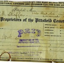 Bill from Pittsfield Cemetery