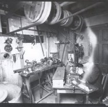 Dr. Chevalier Jackson working in his laboratory in Sunrise Mill
