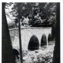 Stone arch bridge at Sunrise Mill