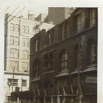 Photograph of building demolition, ca. 1945
