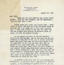A: Letter from Shirls Jackson to Chevalier Q. Jackson, Aug 14, 1948, page 1