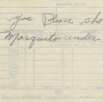 Note on back side of receipt