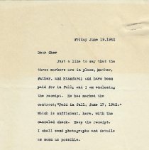 A: Letter from Shirls Jackson to Chevalier Q. Jackson, June 19, 1942