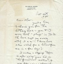 Letter from Shirls Jackson to Chevalier Q. Jackson, September 20, 1945