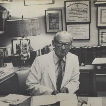 Chevalier L. Jackson in office at Temple University, ca. 1960