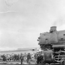Passenger train at depot around 1938.