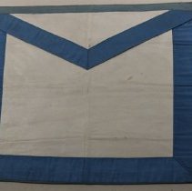 White Leather with Blue Trim Apron