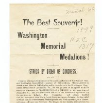 Washington Memorial Medallion Leaflet