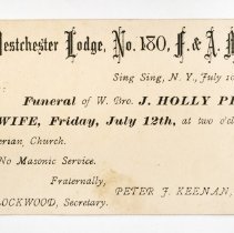 Weschester Lodge no. 180 Summoning Postcard.