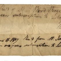 Weschester Lodge No. 46's Library Supscriptions Receipts