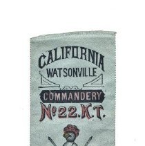 Watsonville Commandery No. 22's 23rd Triennial Conclave Commemorative Ribbon