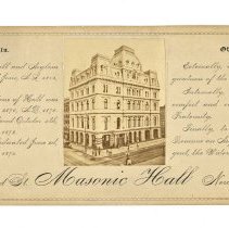 1875 Masonic Building Commemorative Card