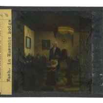 Washington in Masonic Lodge Lantern Slide