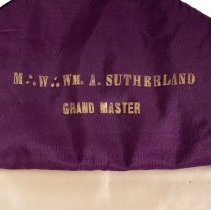 William A. Sutherland's Grand Master Apron