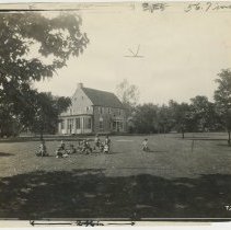 Children in front of Scottish Rite Cottage