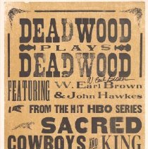 Deadwood plays Deadwood advertisement poster, June 18-19, 2005