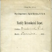 Form 113a Monthly Metrological Report for Deadwood, D.T., November 1881