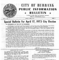 City of Burbank Public Information Bulletin April 1973