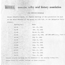 Schedule of 1981 Meetings