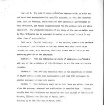 City of Burbank Appropriation Ordinance 1987
