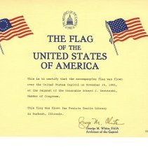 US Capitol Flag Certificate