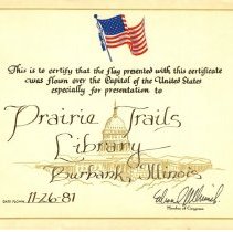 US Capitol Flag Certificate