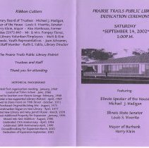 Dedication Ceremony Program