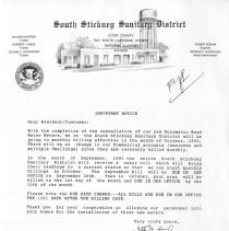 South Stickney Sanitary District- Important Notice