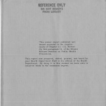 Stickney Township Health District Annual Report- April 1st 1958 to March 31