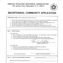 American Revolution Bicentennial Application