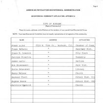 American Revolution Bicentennial Application