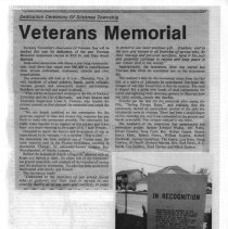 Veterans Memorial Monument Article