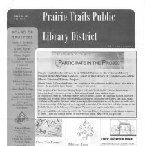 Prairie Trails Public Library District Newsletter December 2007