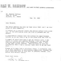 Dan W. Darrow's letter about the library name change