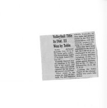 Tobin Volleyball Victory Newspaper Clipping