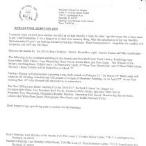 Burbank Cultural Art League Newsletter- February 2015