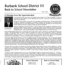 Burbank School District 111 Back to School Newsletter