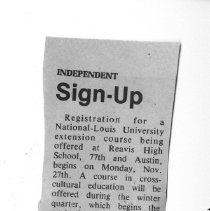 "Sign-Up" Newspaper Clipping