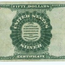 US $50 silver certificate 1891