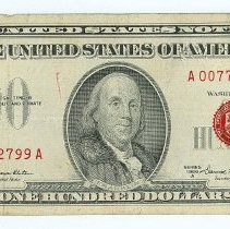 US $100 note 1966