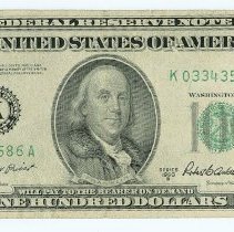 US $100 Federal Reserve note 1950