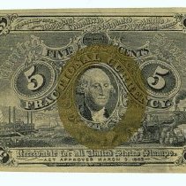US 5 cent note 1863