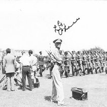 L. G. Phares at Texas A&M during parade for visit of President Franklin Roosevelt