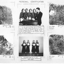 Stamm Sisters get fingerprinted, BIR