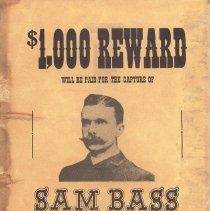 Sam Bass Wanted Poster