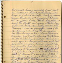 Captain J. A. Brooks handwritten spiral-bound notebook