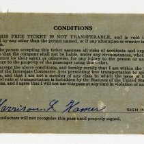 Harrison Hamer's 1932 railroad pass